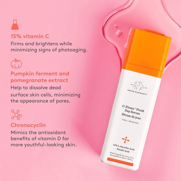 ✨DRUNK ELEPHANT✨Bundle of Minis - Bouncy Brightfacial & C-Firma Serum + Base - Picture 14 of 16